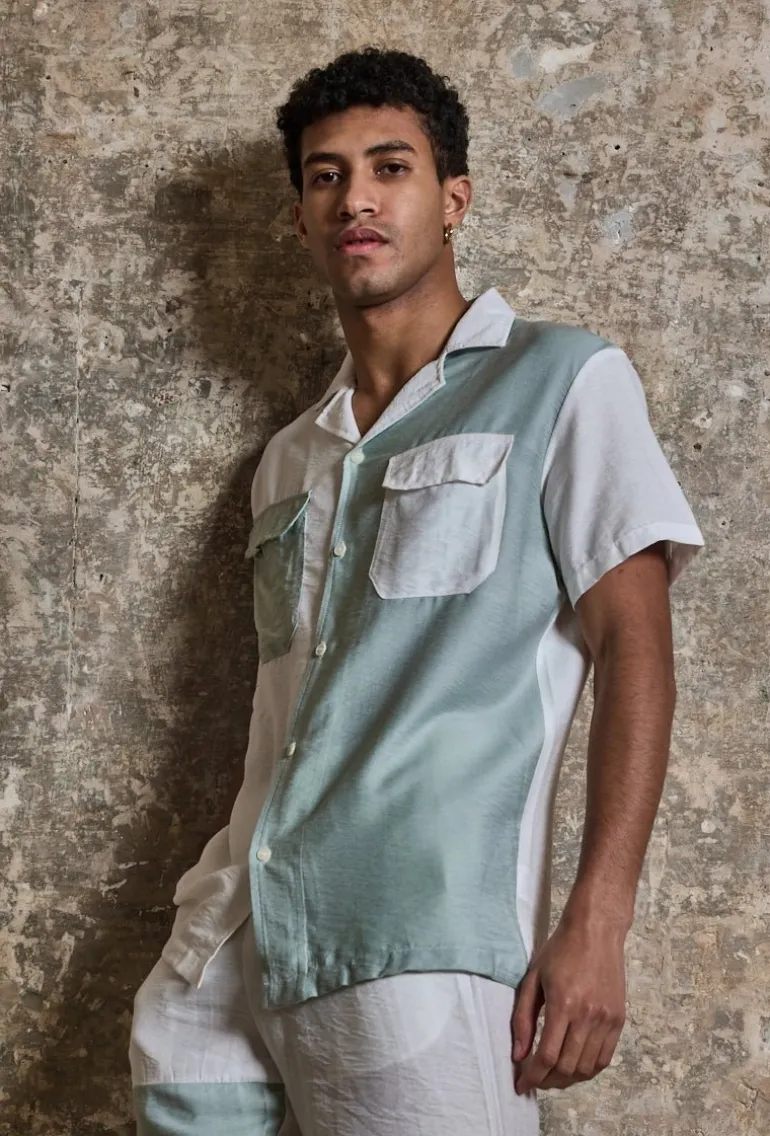 Ensemble chemise short bicolore