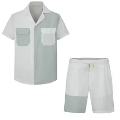 Ensemble chemise short bicolore