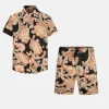 Ensemble chemise short fleuri à motifs baroque