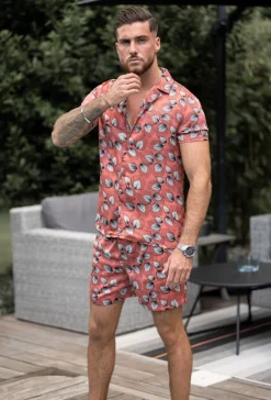 Ensemble chemise short fleuri à motifs floral