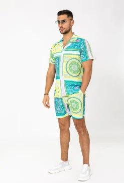 Ensemble chemise short motif baroque