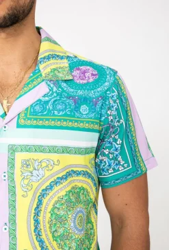 Ensemble chemise short motif baroque