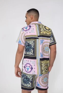 Ensemble chemise short motif baroque