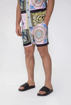 Ensemble chemise short motif baroque