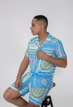 Ensemble chemise short motif baroque