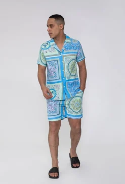 Ensemble chemise short motif baroque