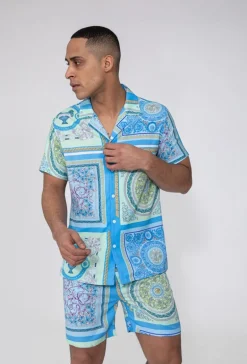 Ensemble chemise short motif baroque