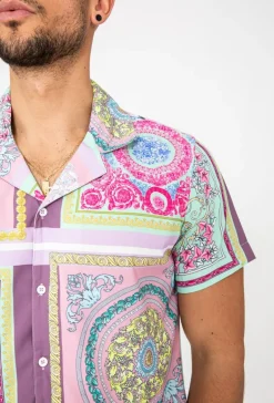Ensemble chemise short motif baroque