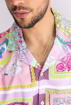 Ensemble chemise short motif baroque