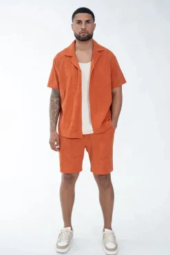 Ensemble chemise short uni décontracté