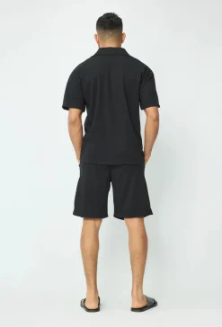 Ensemble chemise short uni gaufré