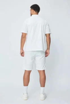 Ensemble chemise short uni gaufré