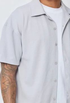 Ensemble chemise short uni gaufré
