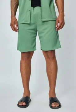 Ensemble chemise short uni gaufré