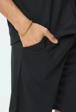 Ensemble chemise short uni gaufré