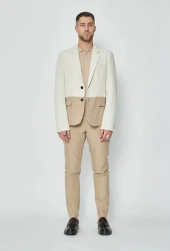 Ensemble classic veste et pantalon bi couleur