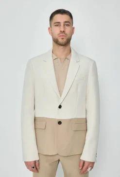 Ensemble classic veste et pantalon bi couleur
