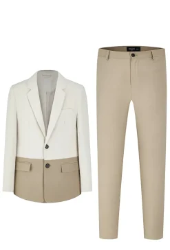 Ensemble classic veste et pantalon bi couleur