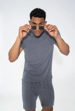 Ensemble décontracté texturé tshirt short