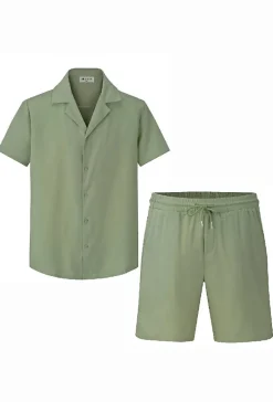 Ensemble décontracté uni chemise short