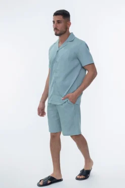 Ensemble décontracté uni chemise short