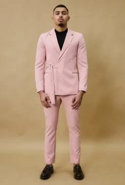 Ensemble de costume croisé ceinture à noué