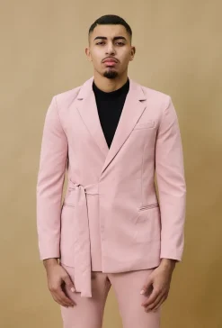 Ensemble de costume croisé ceinture à noué