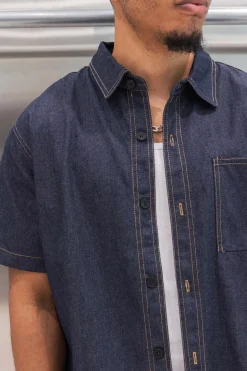 Ensemble en jean chemise et shorts