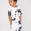 Ensemble enfant tshirt short avec motif imprimer peinture all over