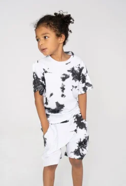 Ensemble enfant tshirt short avec motif imprimer peinture all over