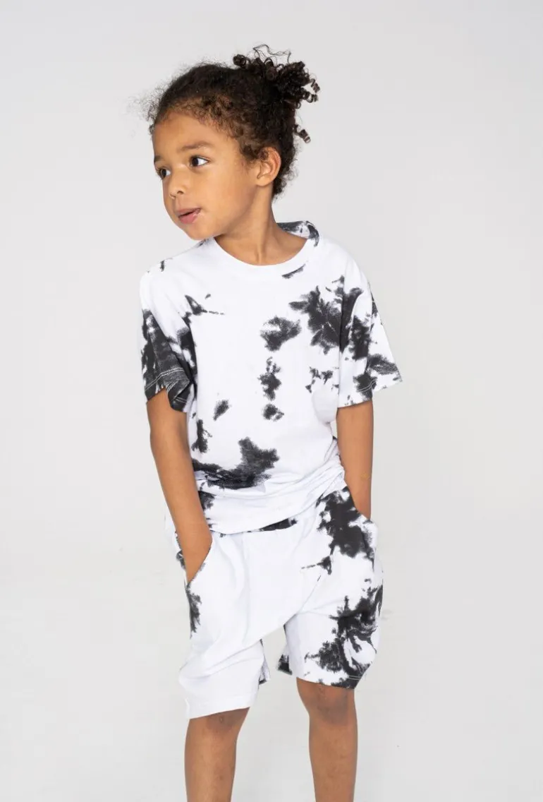 Ensemble enfant tshirt short avec motif imprimer peinture all over