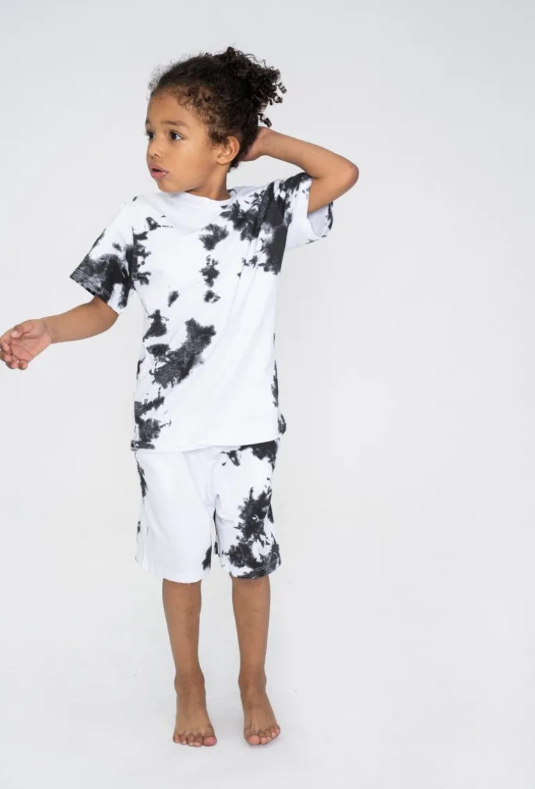 Ensemble enfant tshirt short avec motif imprimer peinture all over