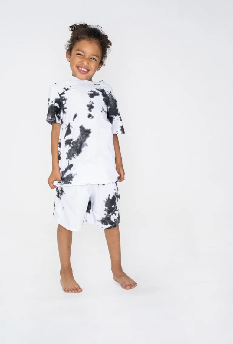 Ensemble enfant tshirt short avec motif imprimer peinture all over