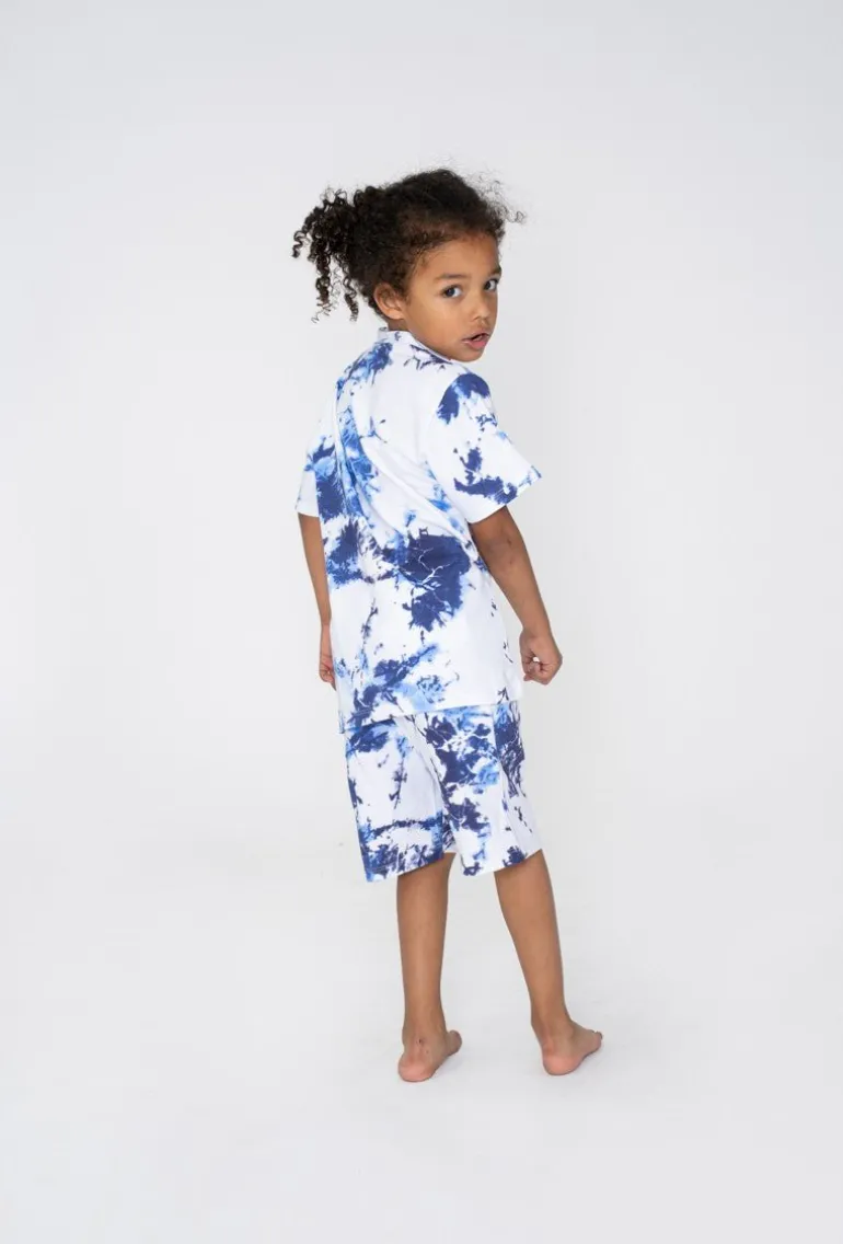 Ensemble enfant tshirt short avec motif imprimer peinture all over