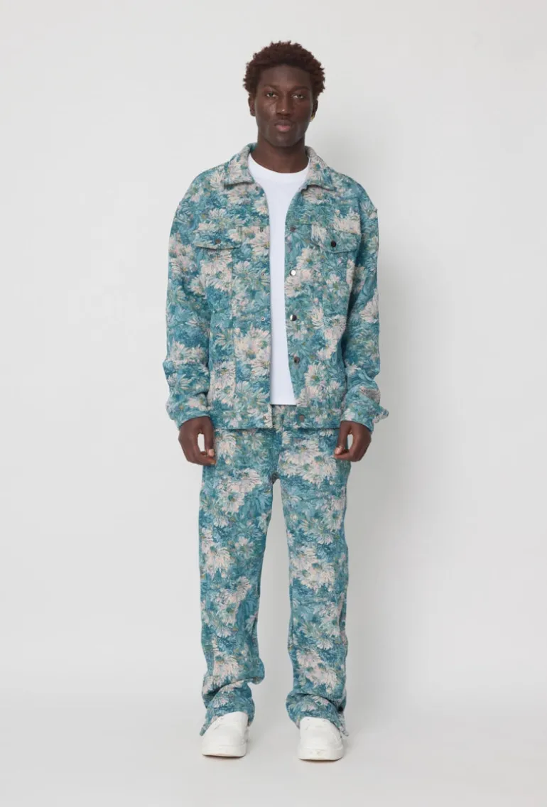 Ensemble oversize chemise pantalon à motif fleuri