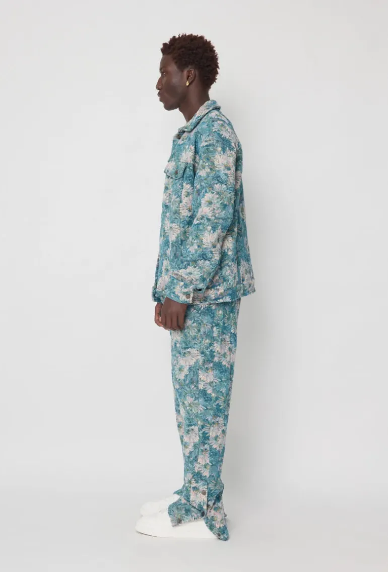 Ensemble oversize chemise pantalon à motif fleuri