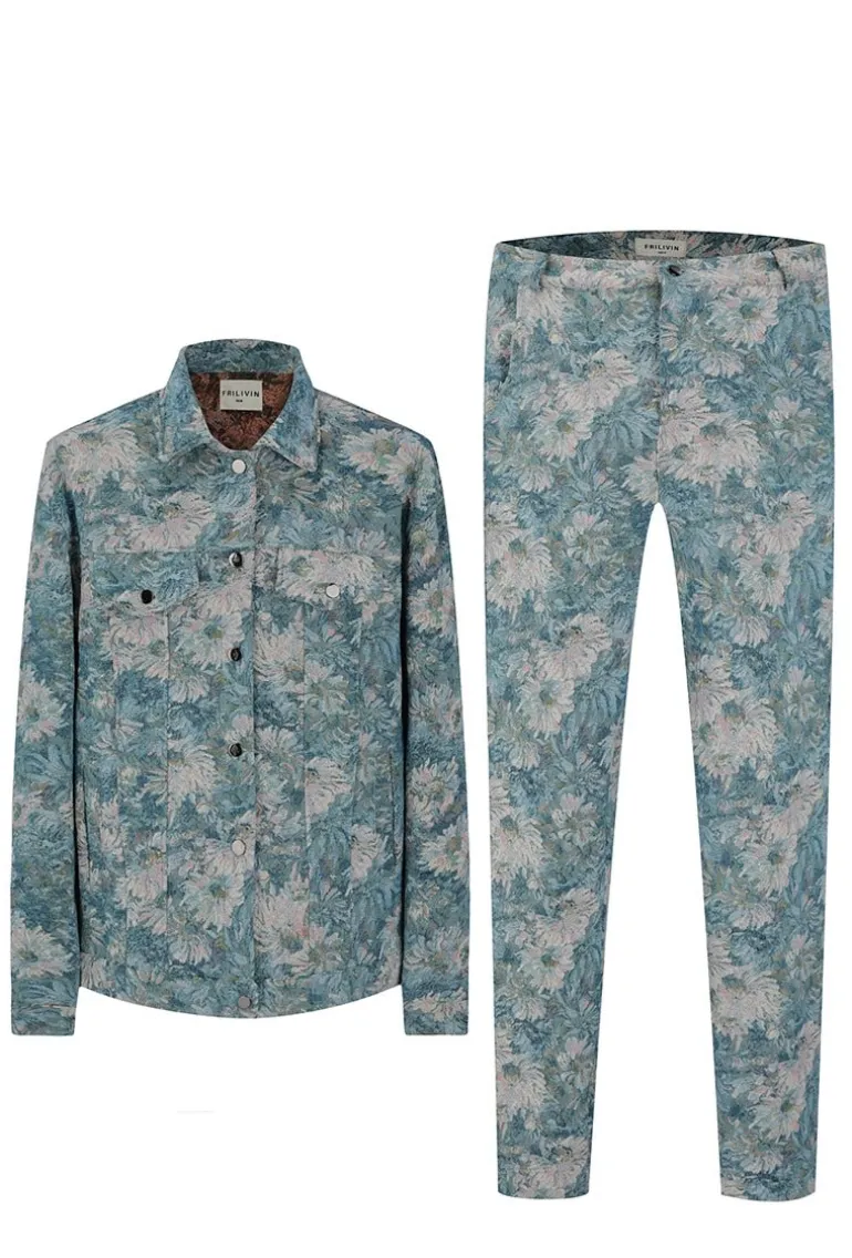 Ensemble oversize chemise pantalon à motif fleuri