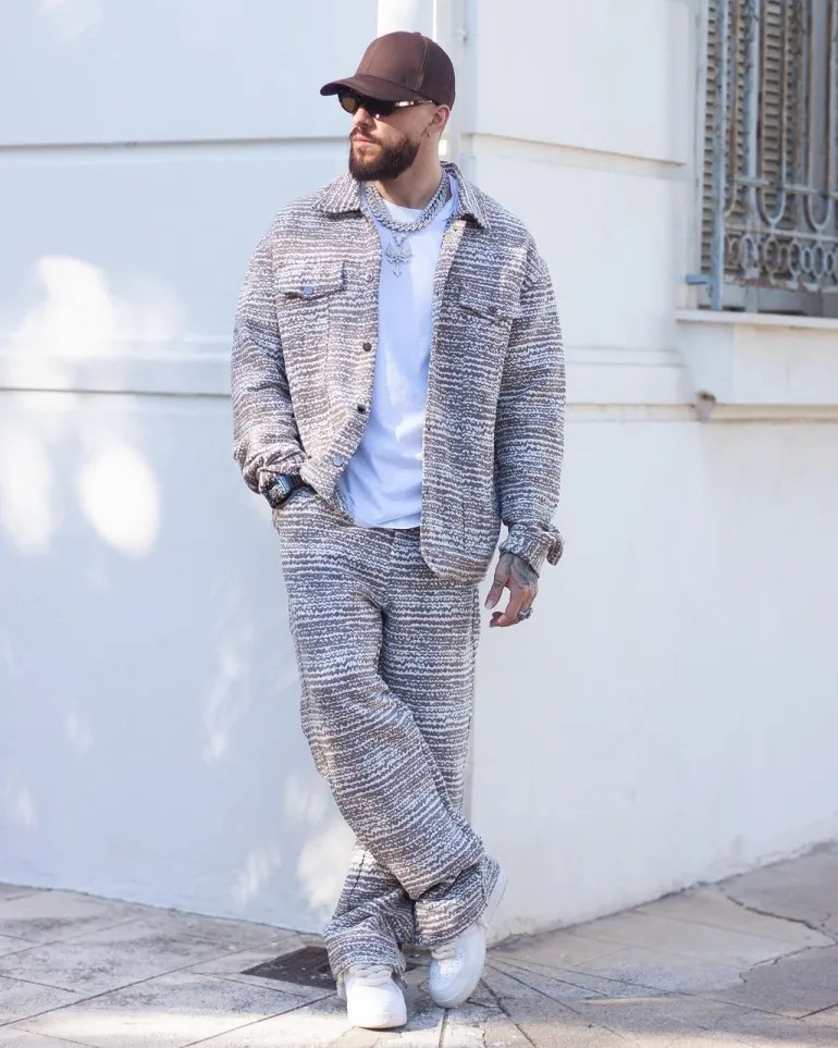 Ensemble oversized à motifs abstraits
