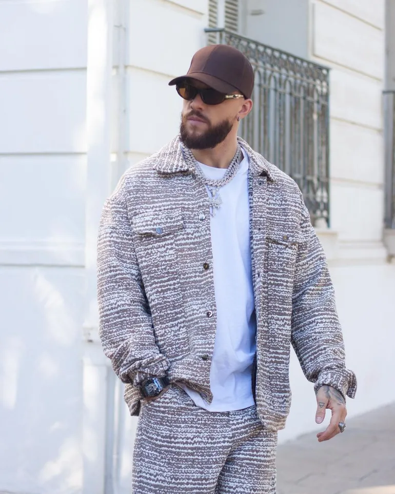 Ensemble oversized à motifs abstraits