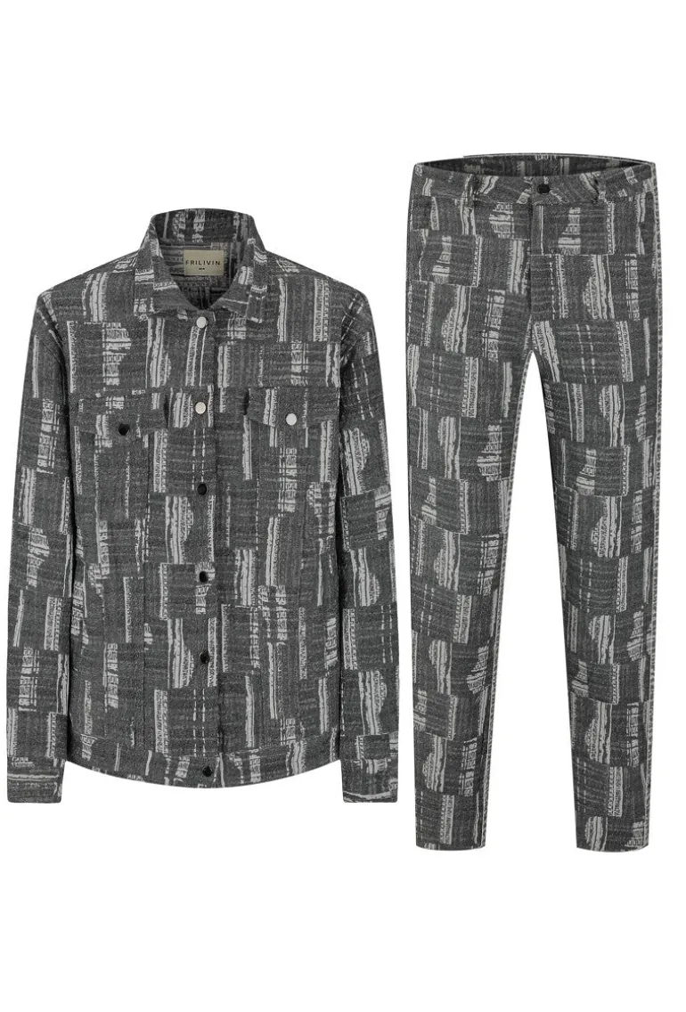 Ensemble oversized à motifs abstraits