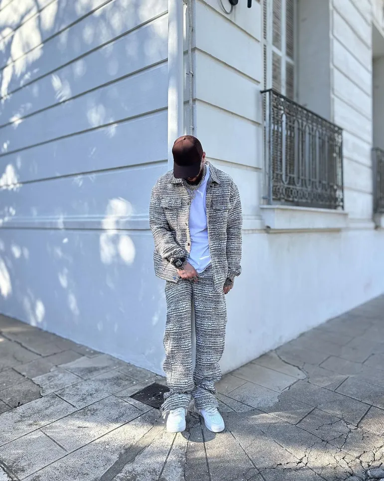 Ensemble oversized à motifs abstraits