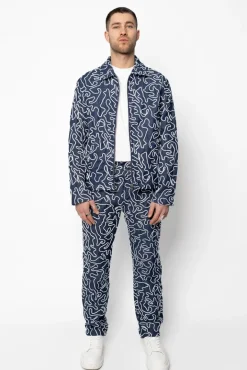 Ensemble pantalon jean à fermeture eclair