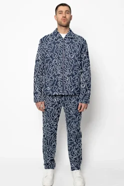 Ensemble pantalon jean à fermeture eclair