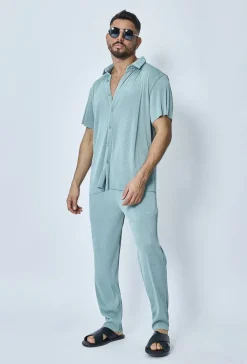 Ensemble plissé chemise pantalon