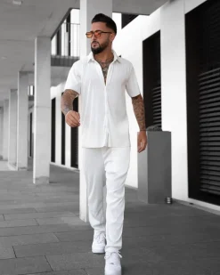 Ensemble plissé chemise pantalon