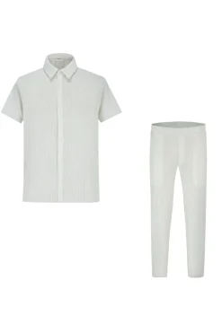 Ensemble plissé chemise pantalon