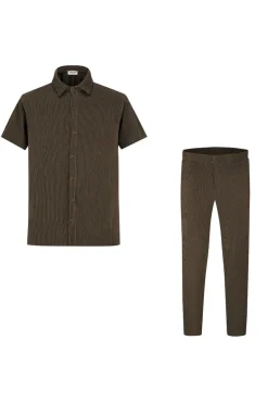 Ensemble plissé chemise pantalon