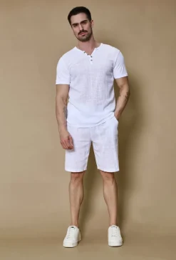 Ensemble polo short uni effet lin