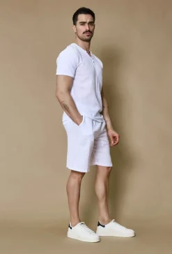 Ensemble polo short uni effet lin