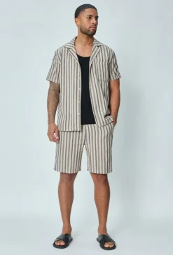 Ensemble short et chemise a rayures
